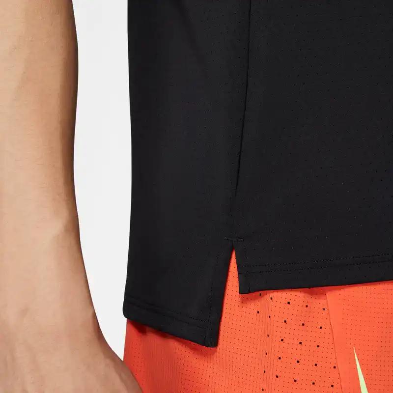 Nike Быстросохнущая майка для бега с круглым вырезом и принтом логотипа Dri-Fit, мужские топы, черные DQ4733-010