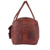Vintage Genuine Goat Brown Leather Travel Luggage Duffel Weekender Overnight Bag