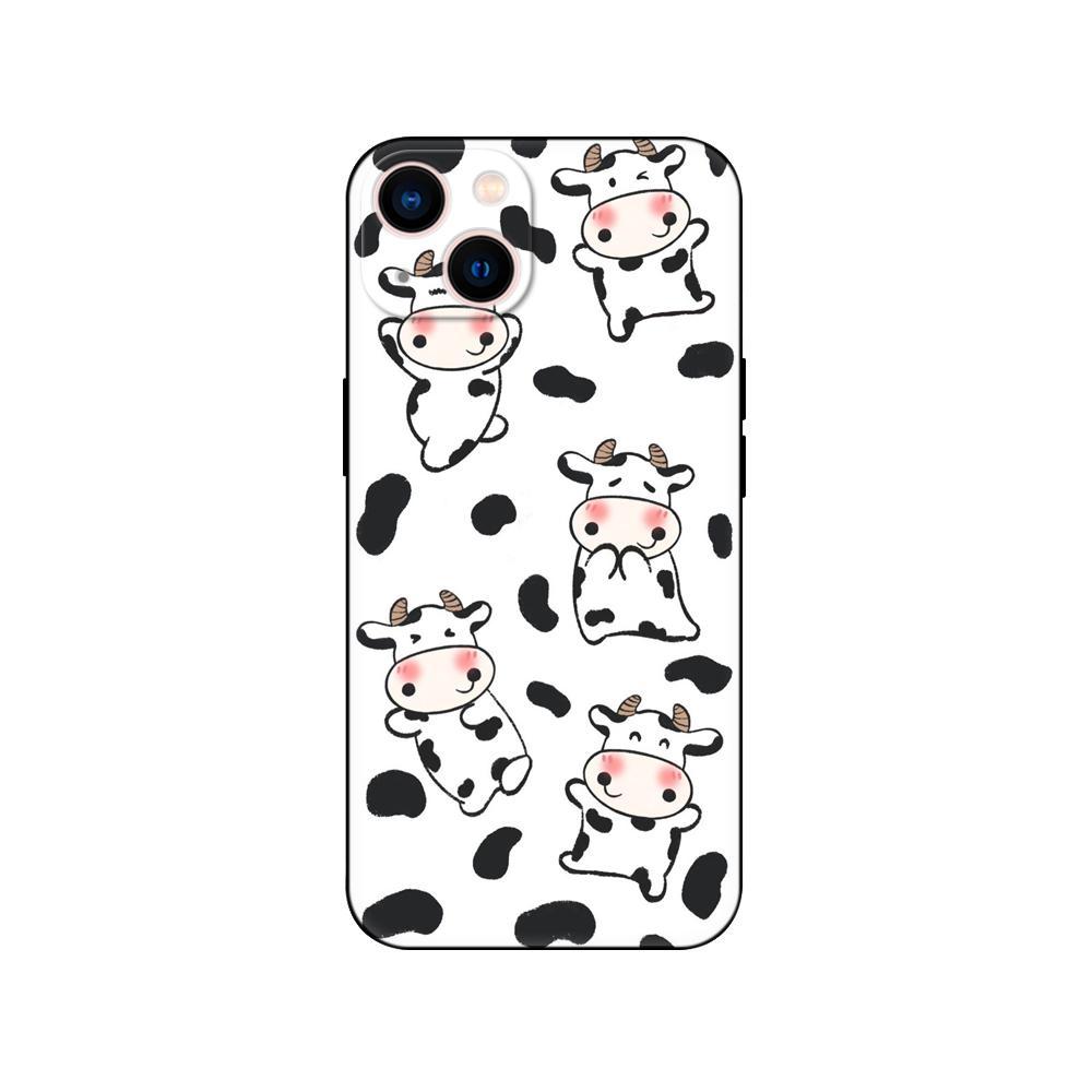 Black Tpu Case For Samsung Galaxy M53 M13 M62 A12 A22 A32 A42 A52 A72 4g 5g A20S Back coverCute Cow Stains Pattern