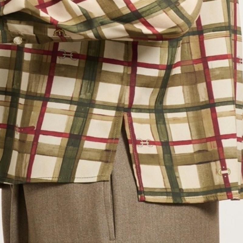 Bcbg Tie Check Blouse B5f8b433