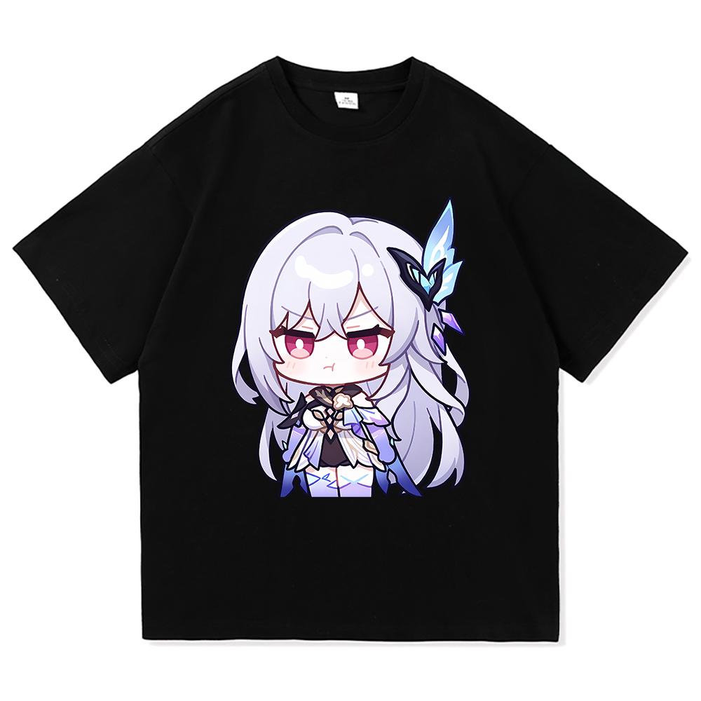 Футболка Genshin Impact Skirk Горячая Мода Мужская/Женская Эстетичная Смешная Милая Графическая Футболка Высокого Качества Повседневные Хлопковые Футболки