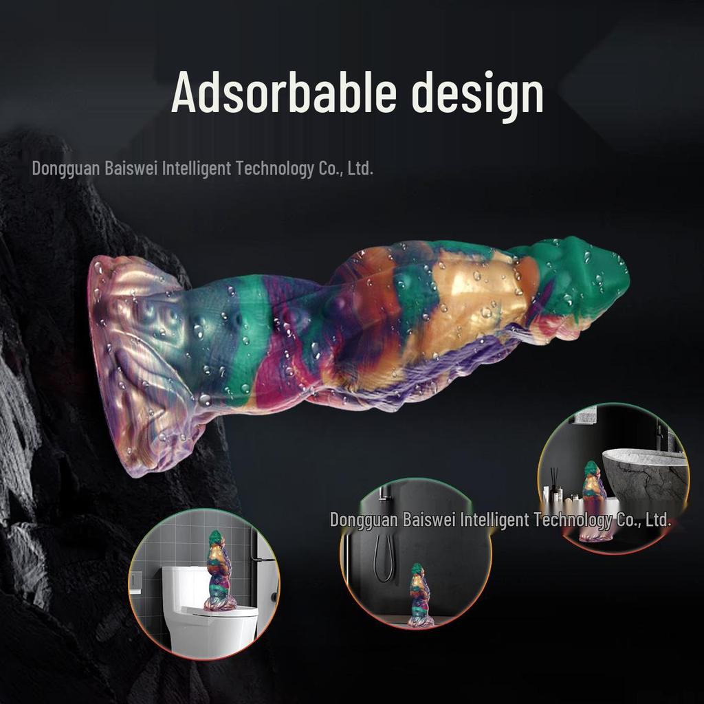 Очень толстый силиконовый зеленый гигантский дилдо и анальная пробка для всех полов