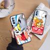 Черный чехол AT21 Tom and Jerry для iPhone 16 15 Plus 14 13 12 11 Pro 8 7 6S SE 5S X XR XS Max Realme C30 C33 C31 9I Huawei Y8P Y9 Sofe Cover