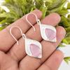 Pink Cat's Eye 925 Solid Sterling Silver Earrings, Handmade Gemstone Earrings Jewelry, Gifts For Wife Brand New Earrings