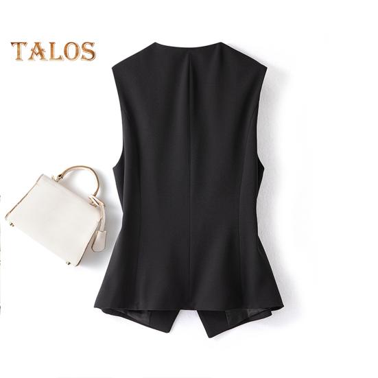 Женский жилет, пальто без рукавов, однобортный, на пуговицах, в стиле вестерн, приталенный кардиган, пиджак, однотонный, с V-образным вырезом, формальный, деловой, в стиле леди, жилет