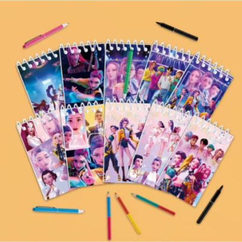 10-55pcsKpop DemonCoil Notebook Anime Huntrix Book Notebook Decorative Party Gift for Guest Birthday Party Supplies Kpop Warrior