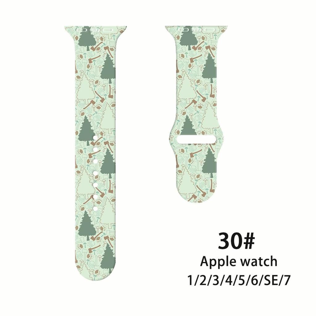 Ремешок Fresh Mori Printed Strap для Apple Watch S10 - мягкий силиконовый спортивный креативный сменный ремешок для iWatch 10/9/8/7/6/5/4/3/2/1/Se/Ultra/Ultra2 49 мм