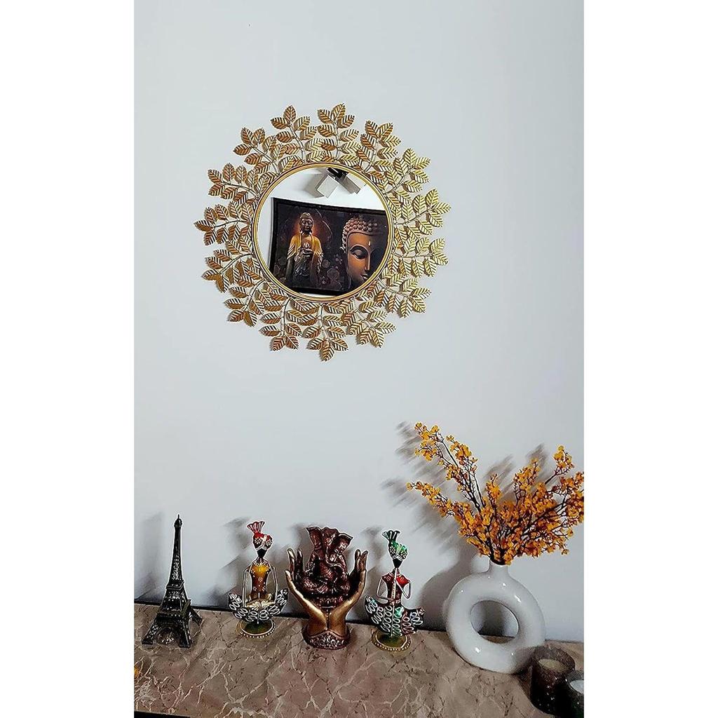 Зеркало настенное, не ржавеющее и устойчивое к погодным условиям - Идеальное зеркало для гостиной, ванной комнаты, спальни, фойе | прихожей, зоны умывальника - Золотое 1 шт.