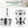Silver Stainless Steel Mortar Stainless Steel Garlic Grinder Bowl  Household Use