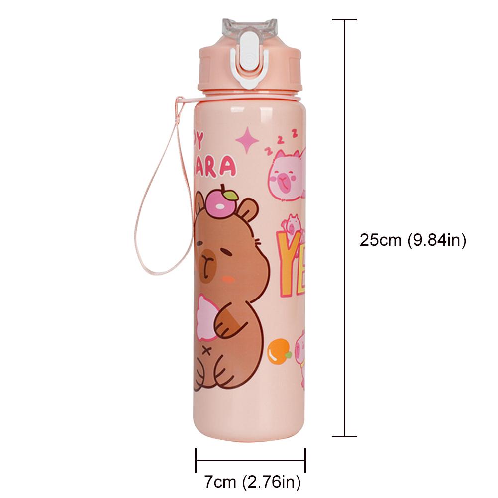 700 мл портативная бутылка для питья Capybara с трубочкой и ручкой дорожная кружка для воды Kawaii бутылка для воды для мальчиков и девочек ежедневного использования