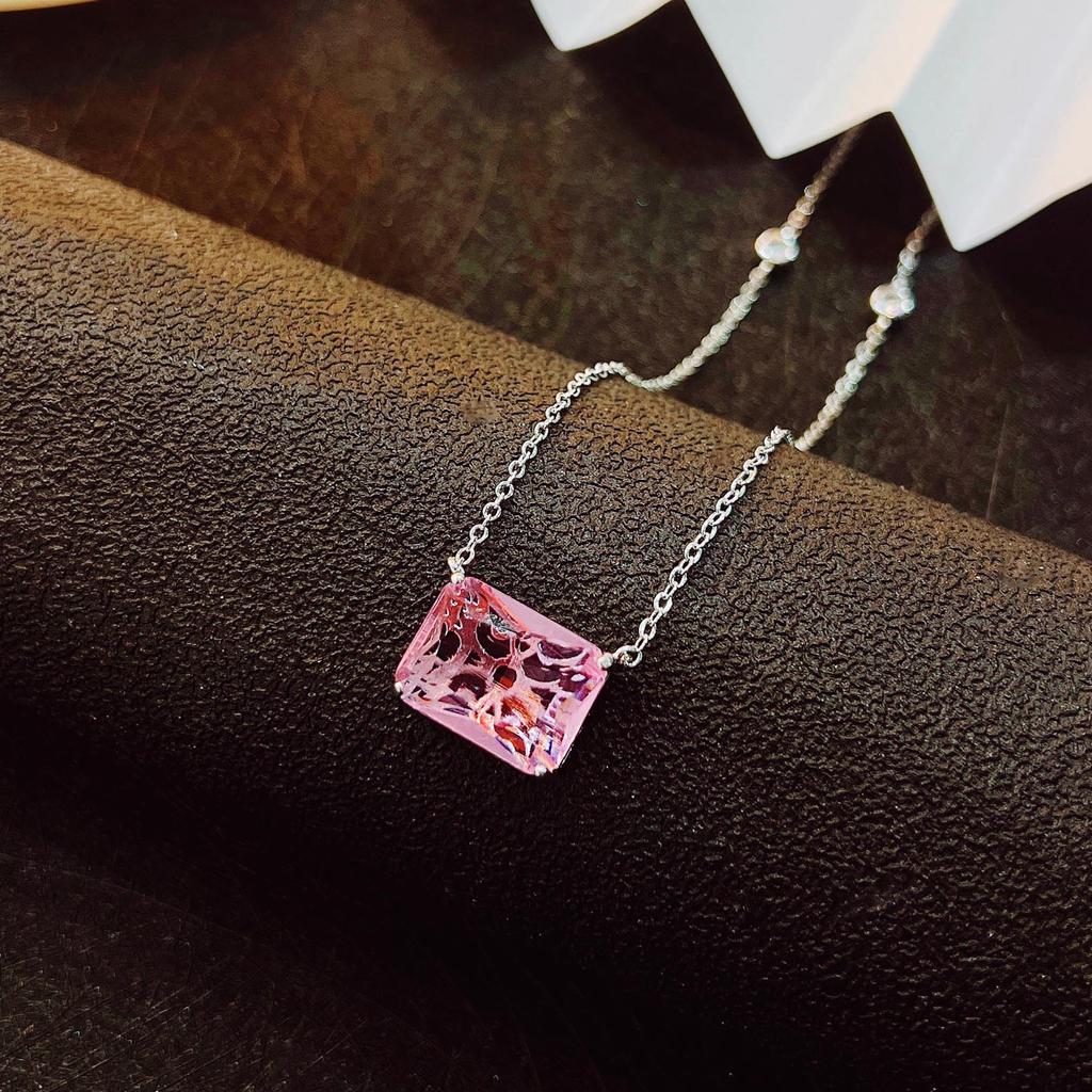 Элегантное темпераментное ожерелье с подвеской, квадратный циркон Aaa, изысканные минималистичные украшения для женщин, свадебная цепочка на ключицу