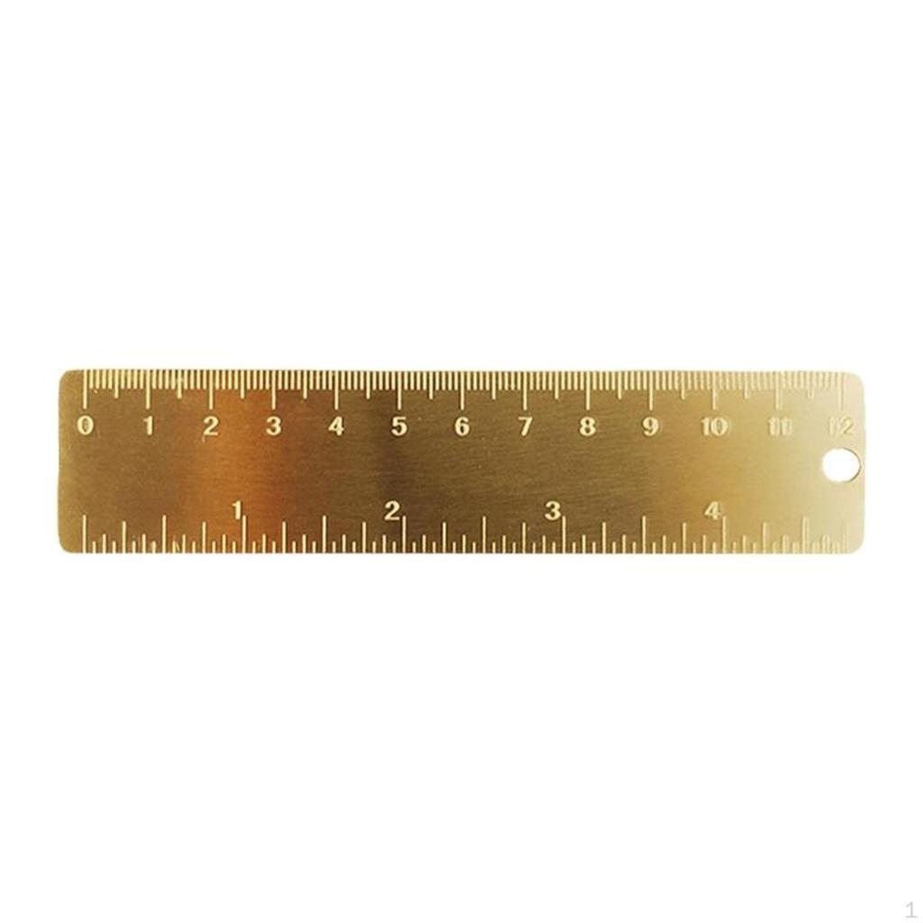 Brass Ruler, Mini Measuring Tool, Vintage Bookmark, Student Stationery