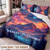 Custom Name Text 3Pcs Bedding Set World of Warcraft Duvet Cover And Two Pillowcases