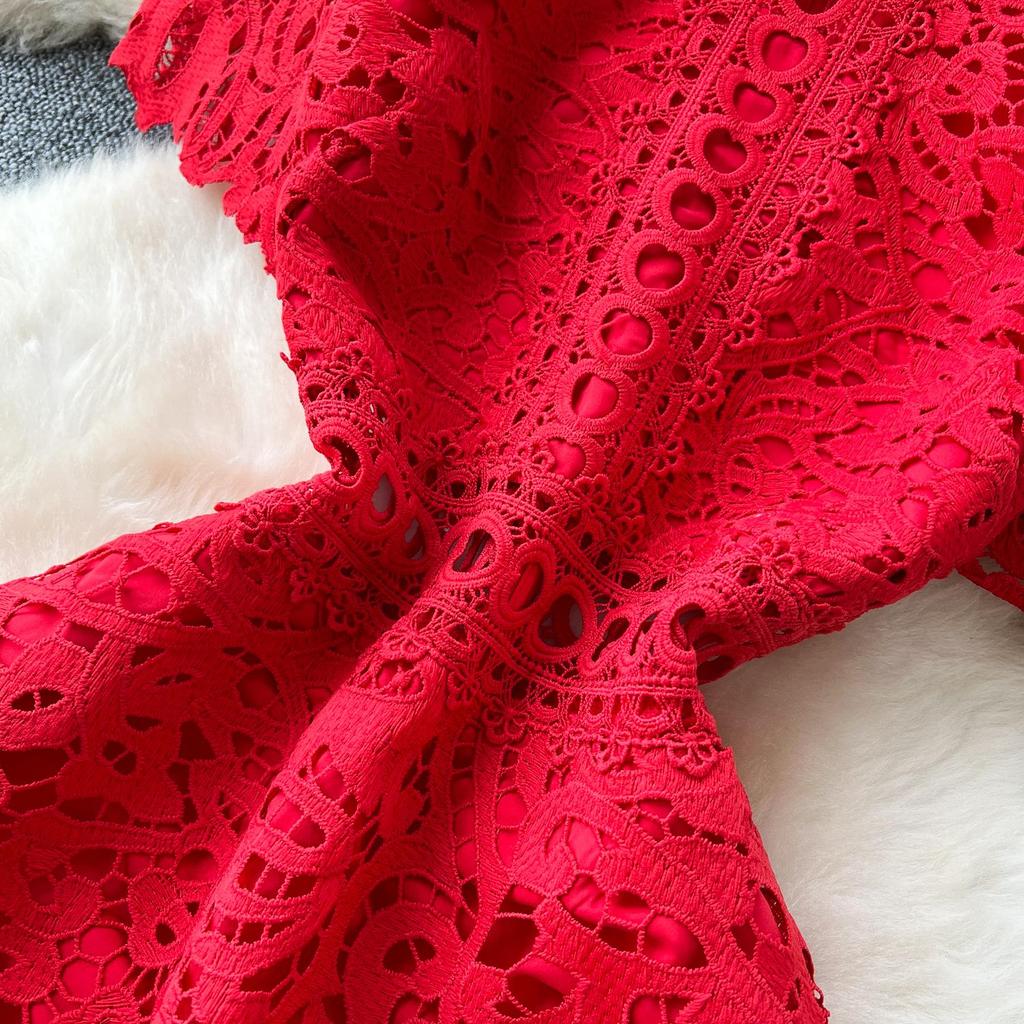 Летние женские элегантные ажурные кружевные вышитые вечерние платья