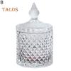 Sugar Bowl Ornamental Desktop Storage Clear Sturdy Glass Jewelry Box with Lid Kitchen Supplies