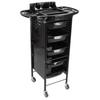 Salon Trolley Cart Black Space Saving Salon Beauty Rolling Cart for Extra Storage