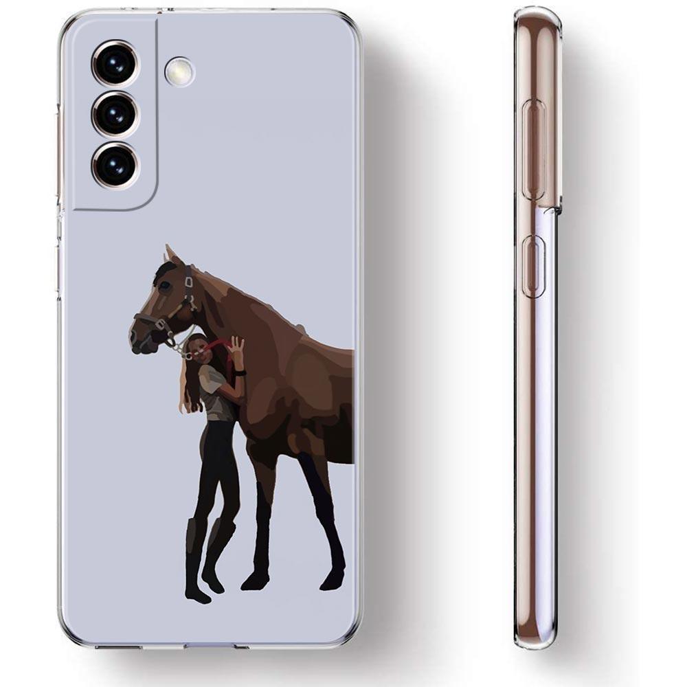 Чехол для телефона с изображением соревновательной лошади для Samsung Galaxy S25 S24 Plus S23 FE S22 S21 S20 Ultra 5G S10 S10E Мягкий прозрачный чехол