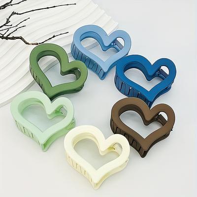 6 ШТ./КОМПЛ. Женская матовая заколка для волос Love, разноцветный пластик, заколка для волос Love, модный милый стиль, для выхода в свет, прическа, макияж, ба