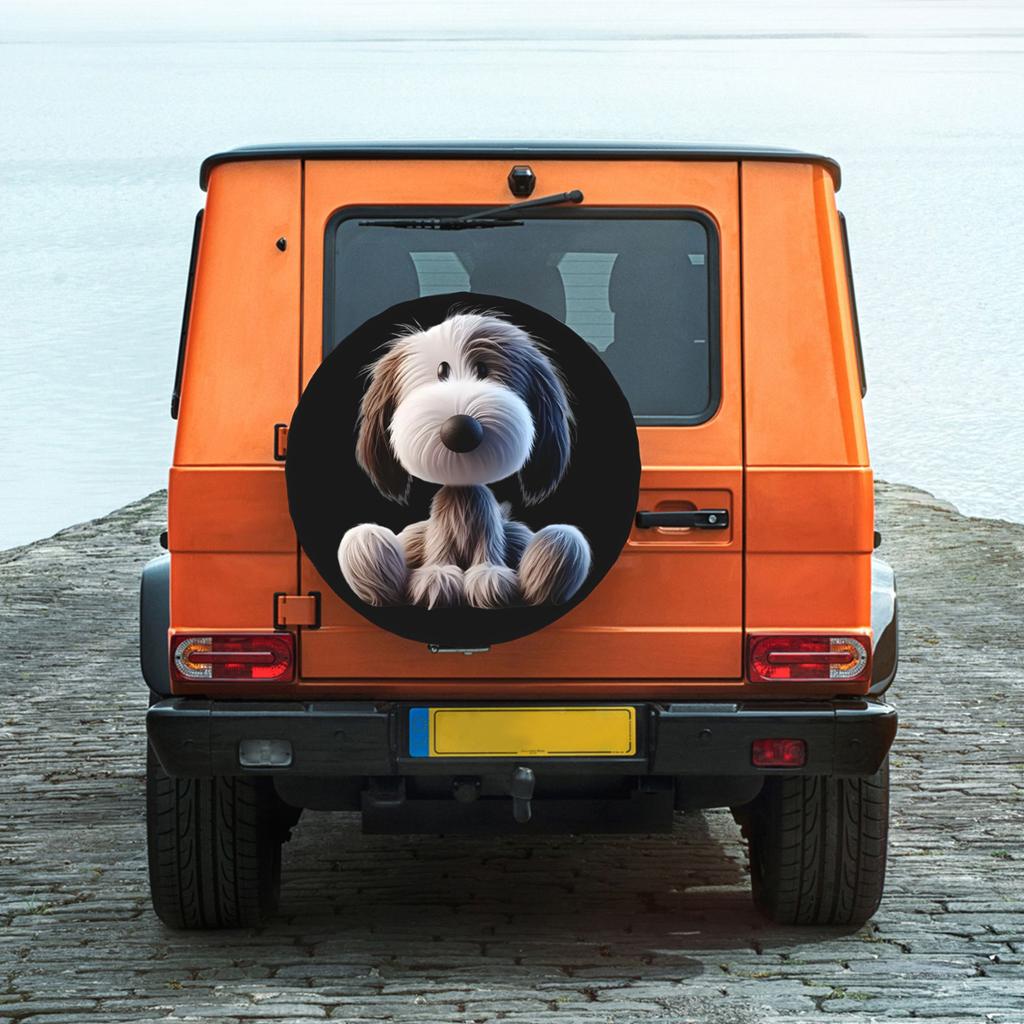 1pc Cartoon Puppy Printed Car Tire Cover, Universal Stylish Spare Wheel Protector, Perfect Fit Easy Installation. Ideal For Dail