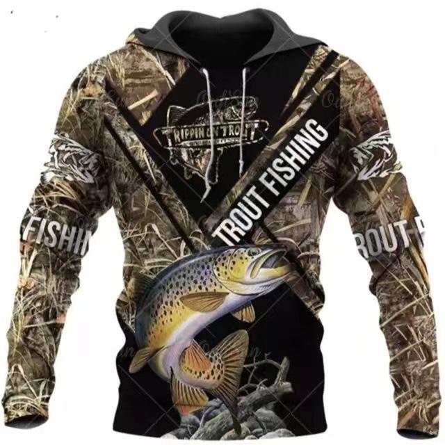 Men's and women's same 3D digital printing hooded sweater Fishing Luya lover pattern outdoor sports sweater