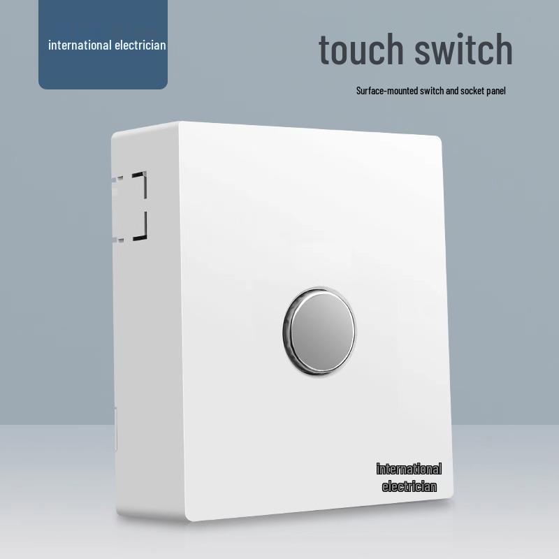 Двухклавишный настенный выключатель и панель розетки типа 86 с открытой проводкой и пятью отверстиями