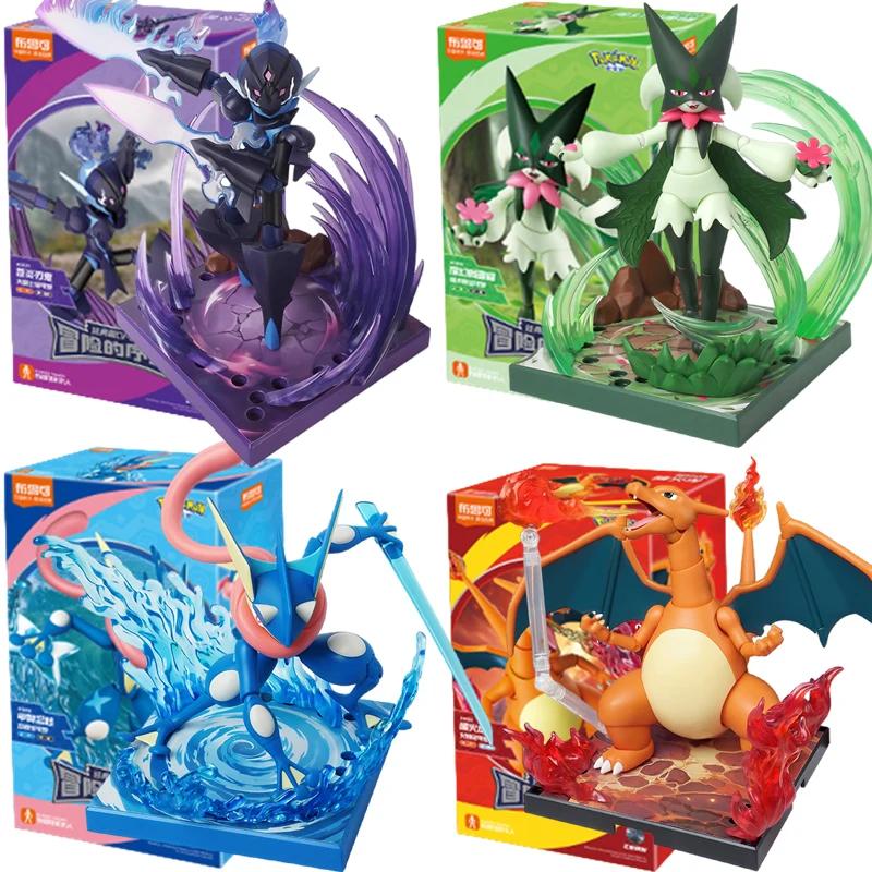 BLOKEES Original POKEMON Ceruledge Charizard Snorlax Scyther Lucario Greninja Meowscarada Building Blocks Action Figure Toy Gift