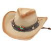 Ковбойская соломенная шляпа с кисточками, солнцезащитная шляпа от солнца, этническая ветрозащитная шляпа для пляжа в стиле ins
