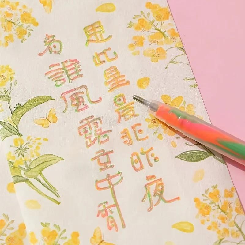 6 цветов блестящие гелевые ручки с тонким стержнем, ручки с радужным градиентом для выделения на маркерах, цветные карандаши с грифелем, принадлежности для художественной живописи