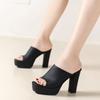 Fashion Super High Heel Platform Cool Drag Summer New Round Toe Open Toe Non-slip Temperament Block Heel Sandals
