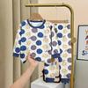 Kids Cotton Thermal Underwear Set Boys Girls Spring Autumn Pajamas Baby Warm Home Wear Long Sleeve Pants Lounge Suit