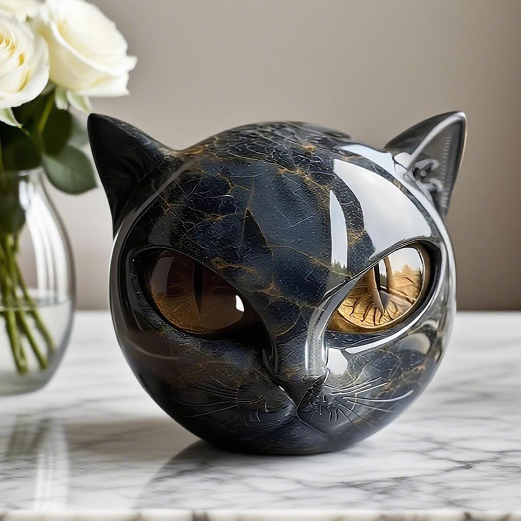 Resin Tiny Cat Figurines Home Decorations Animal Sculpture Miniature Cat Souvenir Home Decor for Living Room Bedroom