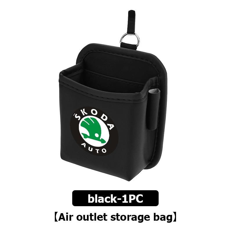 AAAJE1 For Skoda Car Car Air Outlet Storage Box Phone Glasses Organizer Auto Styling Accessories Fabia Kamiq Superb Scala Enyaq-iV MK3