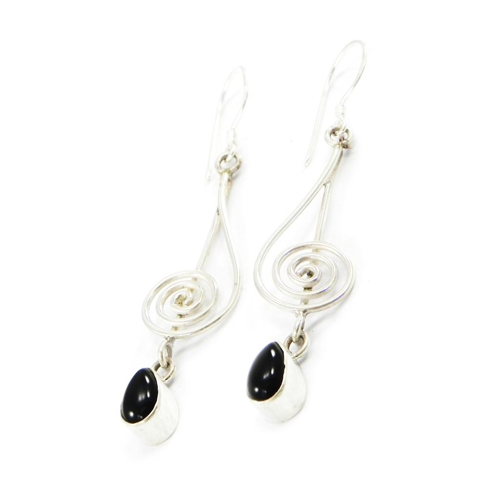 Les Trésors De Lily [I2829] - Серебряные серьги с ониксом 'Ева'