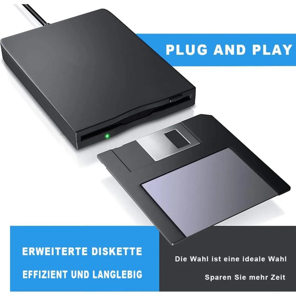 Дисковод для дискет 3,5" 1,44 МБ FDD Внешний USB Дисковод для дискет для Windows 11/10/8/7/XP/Vista Mac PC Ноутбук Настольный компьютер