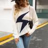 Spring Thin Sweater Ripped Color Block Sweater for Women