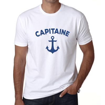 Мужская винтажная футболка с рисунком Capitaine White