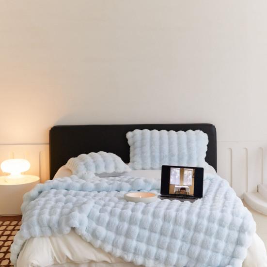 Роскошное бархатное одеяло, ультрамягкое микроволокно, мех кролика, двухстороннее плюшевое, комфортное, чистого цвета, супер теплое, для дивана, кровати, офиса, сна, зимнее одеяло