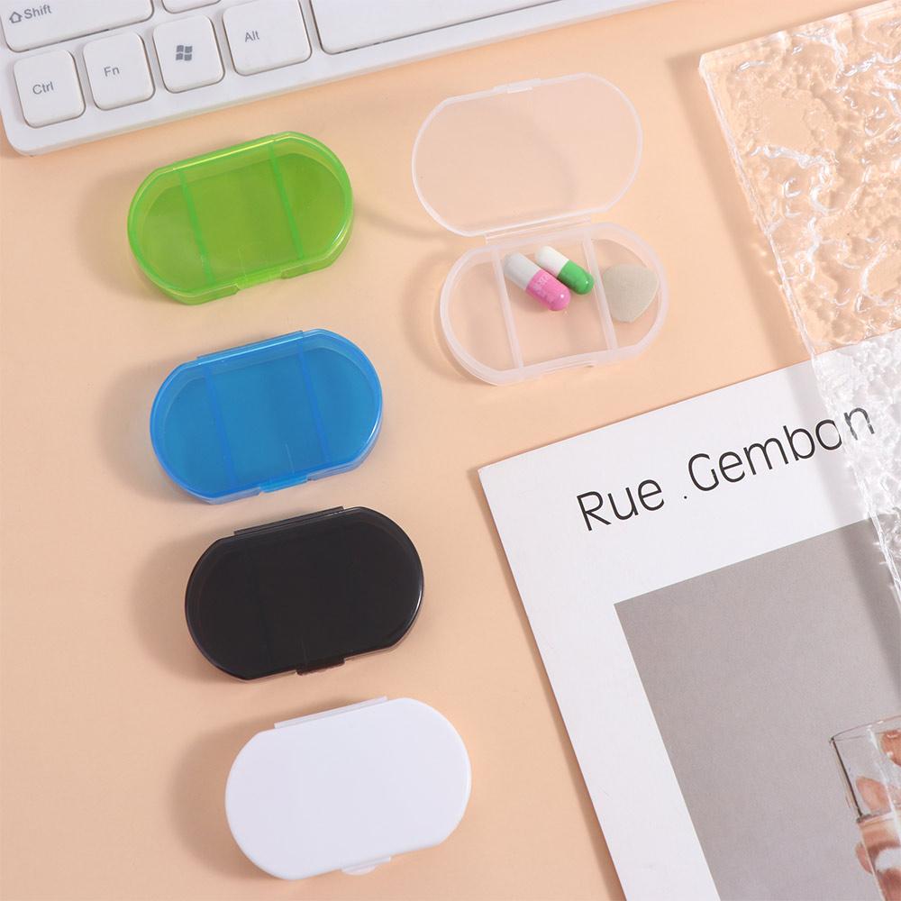 Three Compartments Mini Pill Box Moisture-proof Pill Case Vitamin Supplements