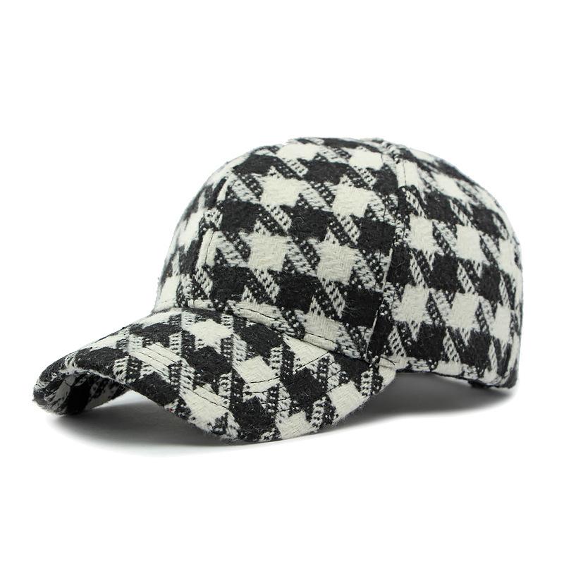 Hat Women Autumn Winter Plaid Baseball Cap Women's Hood Sunscreen Hat Ponytail Panama Cap Visor Hats