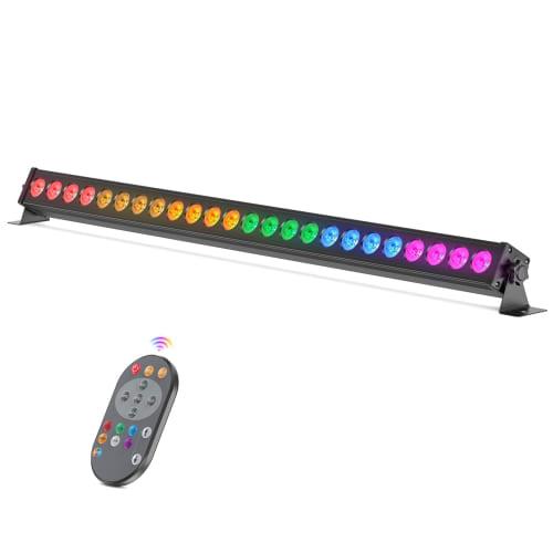 U`King 72W 24 LED Stage Lighting, Wash Light, RGBW DJ Light, Remote Control, 4-in-1 LED Light Bar, DMX, High Brightness, Spotlight Auto Mode, Voice Ac