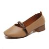f54Leather Pumps Women Square Toe Footwear Shallow Office Shoes Female Fashion Chunky Heels 2 Inch Woman Autumn Yui8