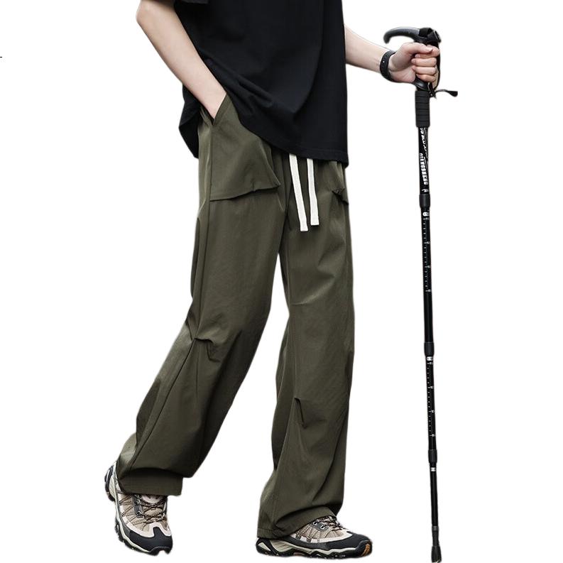 SWAMP AREA Outdoor Hiking Men's Cargo Pants, Autumn And Winter Loose-Fitting Sports Straight-Leg Tactical Casual Trousers WS030 Army Green 2XL