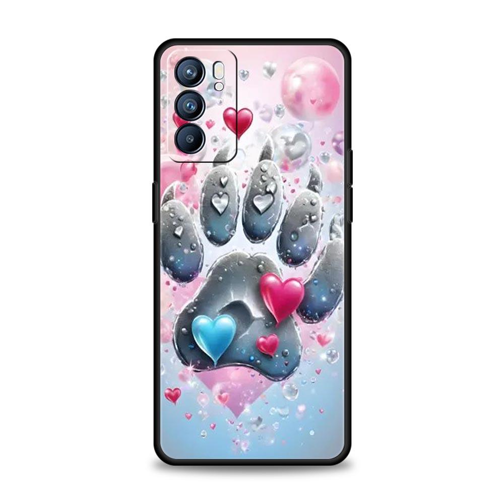 Og Paw Print Aesthetics Phone Case For Oppo Reno 13 12 11 10 7 F Find X5 X6 A98 A80 A79 A78 A57 A54 A31 A17 Pro Soft TPU Cover