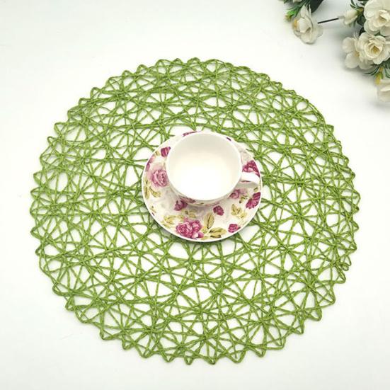 Настольный коврик, экологически чистый для дома, круглый, нескользящий, теплоизоляционный, круглый, подстаканник, стильный, противоскользящий, плотный тканый.