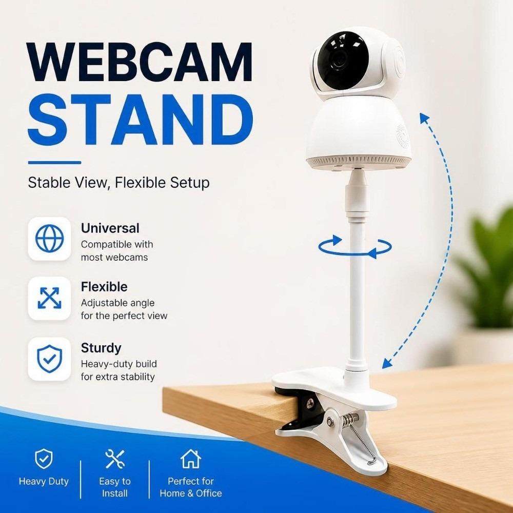 Multifunctional Universal Camera Clamp Mount Flexible Punch-free Clip on Webcam Stand Sturdy Heavy Duty Camera Bracket Home