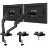 Rfiver Monitor Arm Dual Display Arm 2 Screens Compatible with Inch Monitors Load Capacity Monitor Arm Angle Adjustment Clamp Grommet Type Black For