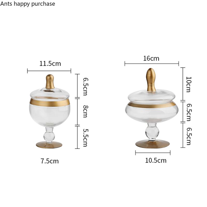 Tall Feet Glass Candy Jar Phnom Penh Transparent Glass Jar Storage Tank Dessert Plate Fruit Plate Snack Tray Dried Fruit Box