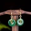 New Chinese Earrings For Women, Imitation Jade Classical Jewelry, Ancient Elegant Temperament Earrings
