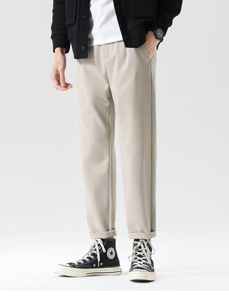 Anti wrinkle copper ammonia silk spring new casual pants for men, loose and versatile straight leg tapered pants