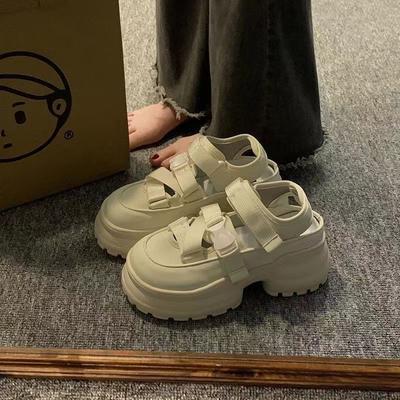 Босоножки Baotou женские летние с закрытым носком, на платформе, белые кеды, полые спортивные сандалии для папы